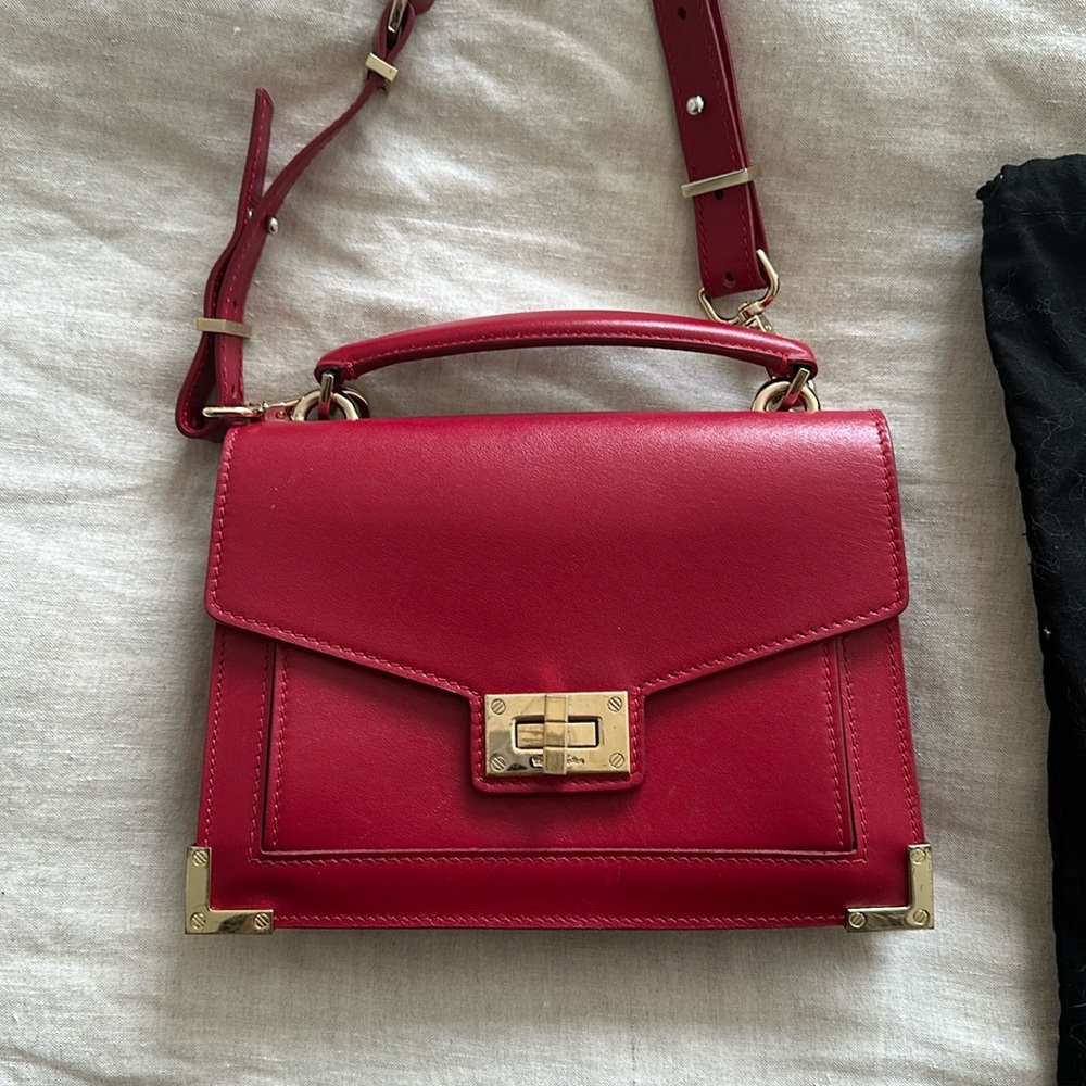 KOOPLES SMALL EMILY BAG IN RED LEATHER
